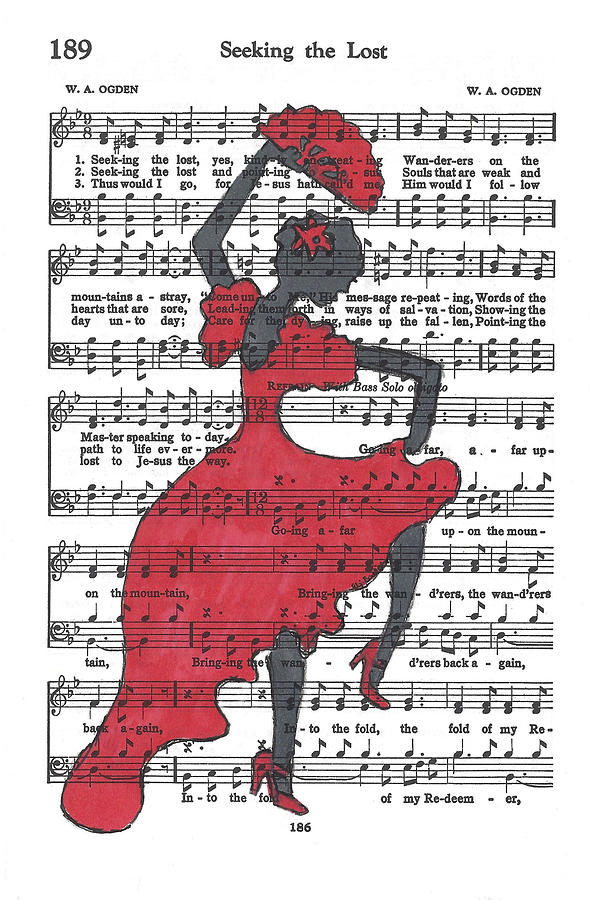 Flamenco Dancer on Music Drawing by Ali Baucom