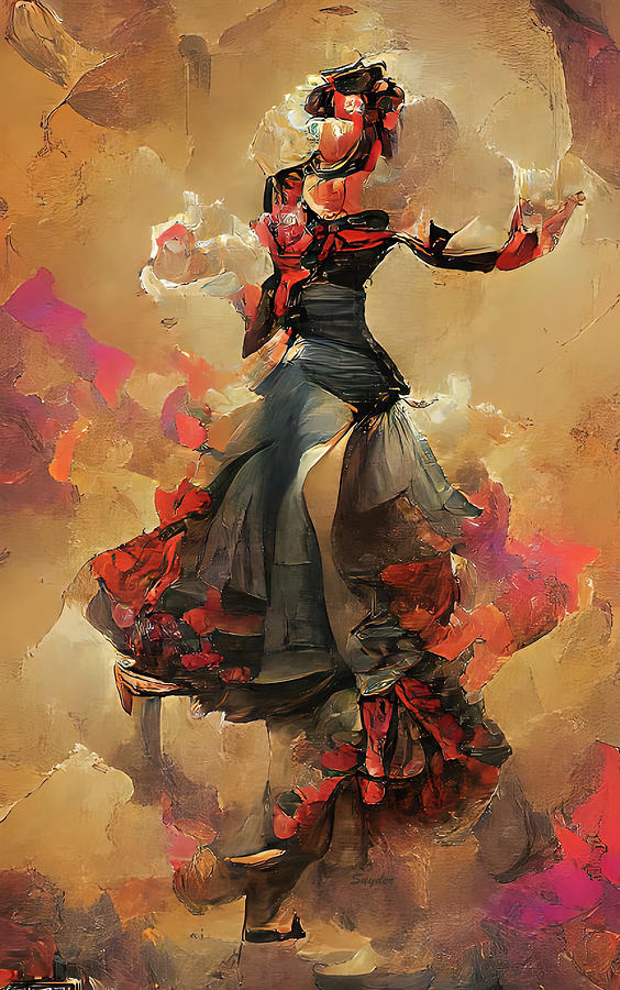 Flamenco Queen of the Dance Floor AI  Digital Art by Floyd Snyder