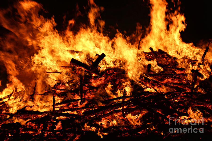 Flames Bonfire Photograph by Vivian Krug Cotton