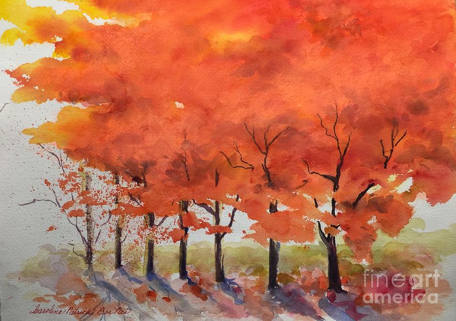 Flaming Autumn  Painting by Caroline Patrick