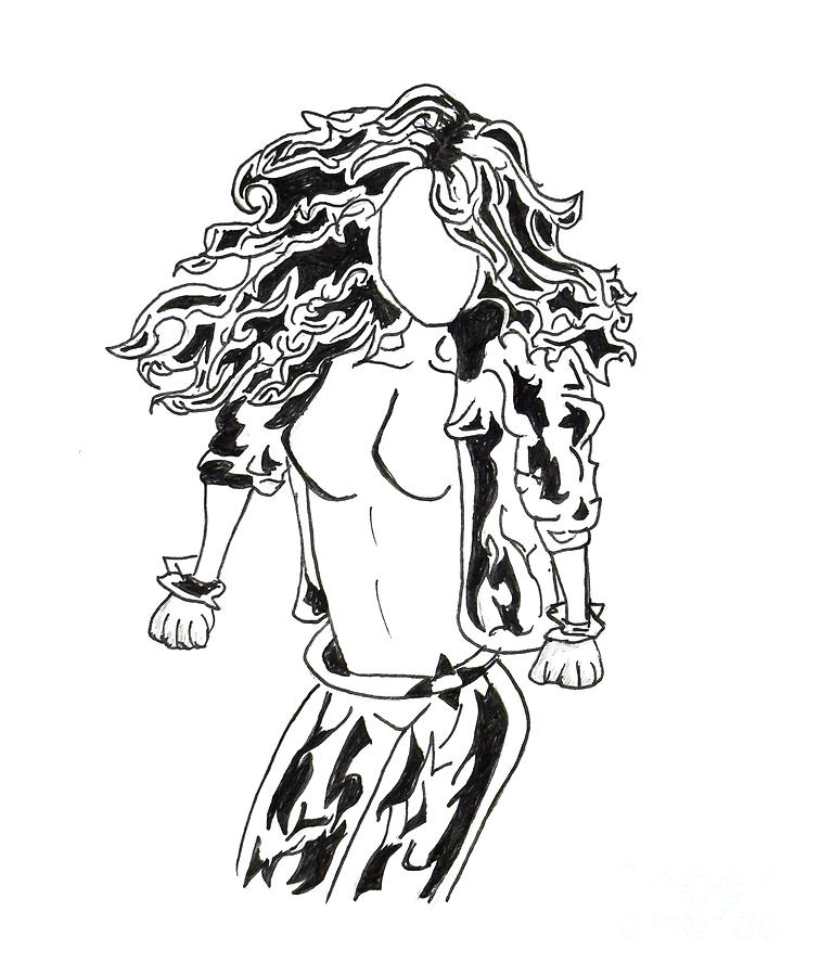 Flaming Defender - Wonder Woman Tribute Drawing by Djurdjina Jovanovic