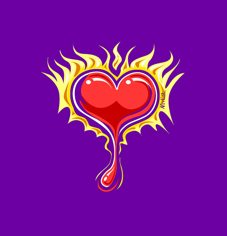 Heart Digital Art - Flaming Heart by Tim Neil