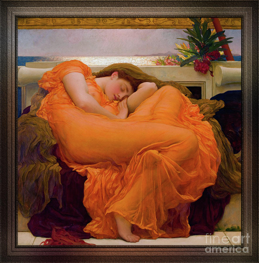 Flaming June by Frederic Leighton Old Masters Reproduction Painting by Rolando Burbon