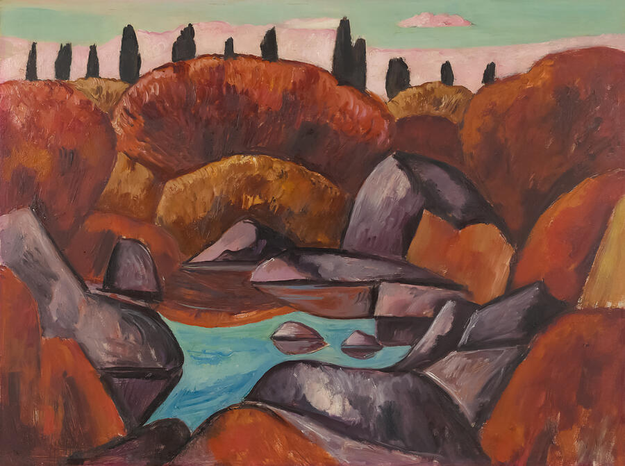 Flaming Pool By Marsden Hartley Painting