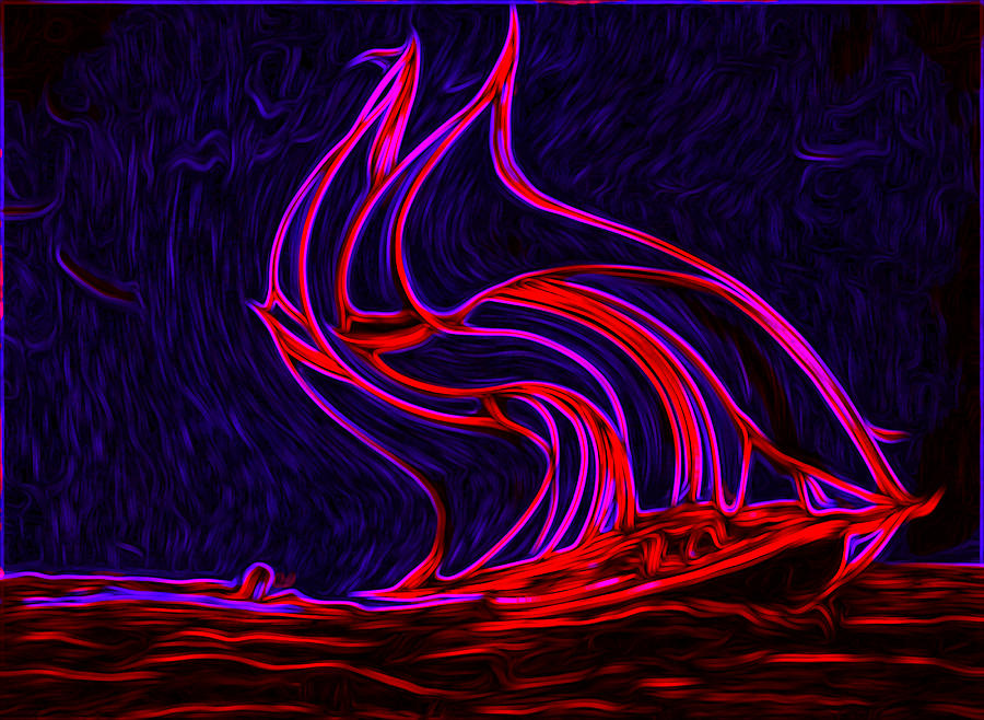 Flaming Sail Digital Art by Ronald Mills