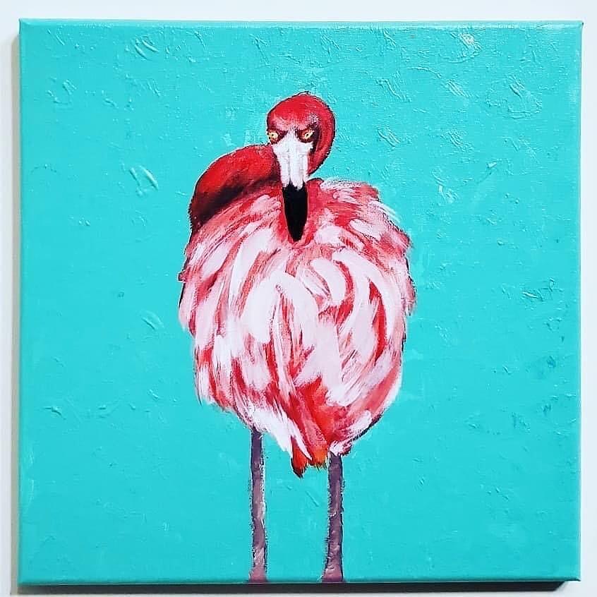 Flamingo #1 Painting by Amy Kuenzie