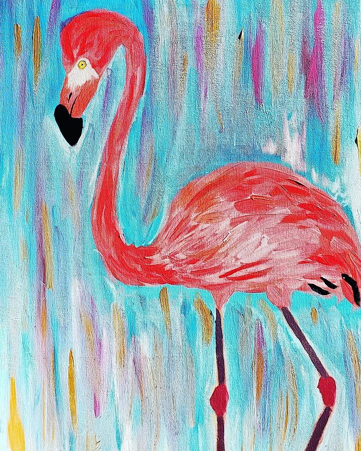 Flamingo  Painting by Amy Kuenzie