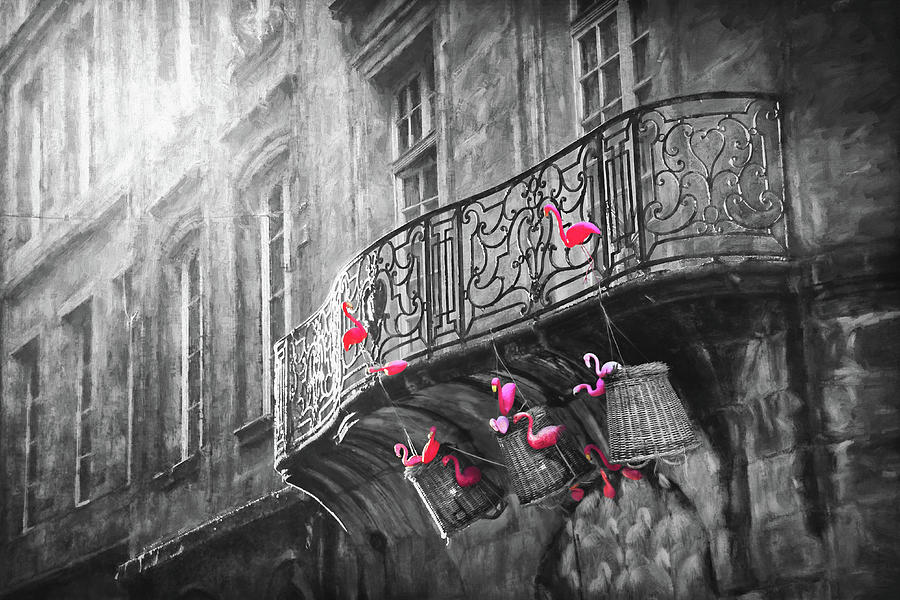 Flamingo Balcony Bordeaux France Selective Color  Photograph by Carol Japp