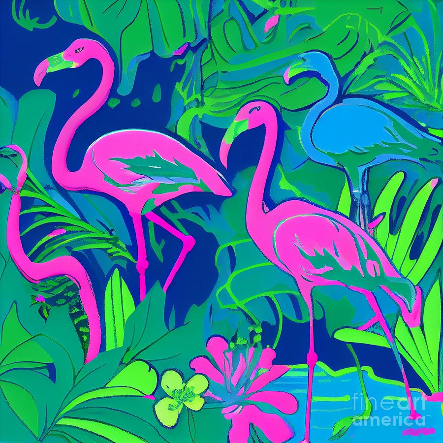 Flamingo Mixed Media by Binka Kirova