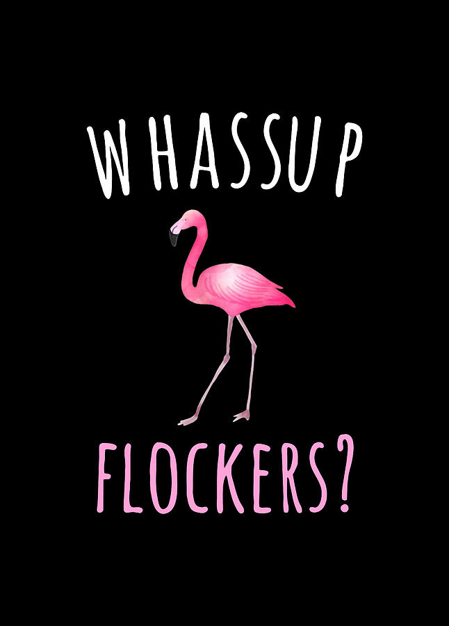 Flamingo Design Whassup Flockers Digital Art by Kimberly Lotte - Fine ...