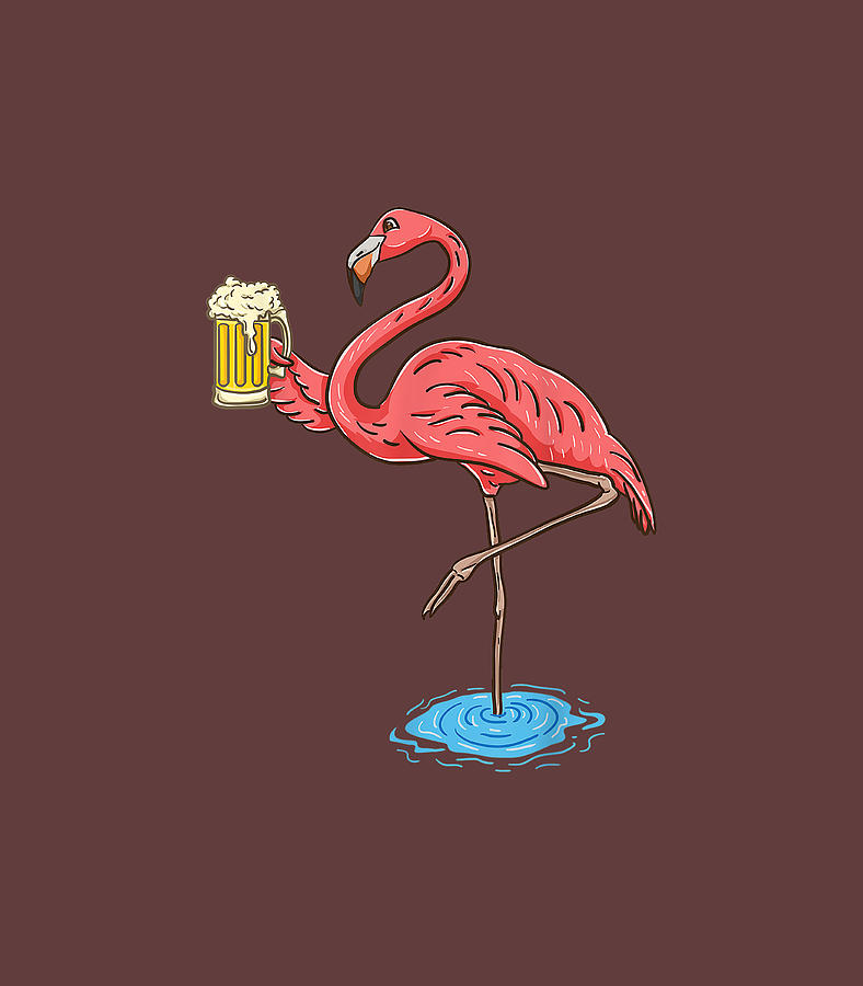 Flamingo Drinking Beer Digital Art By Rone Hadassah Fine Art America