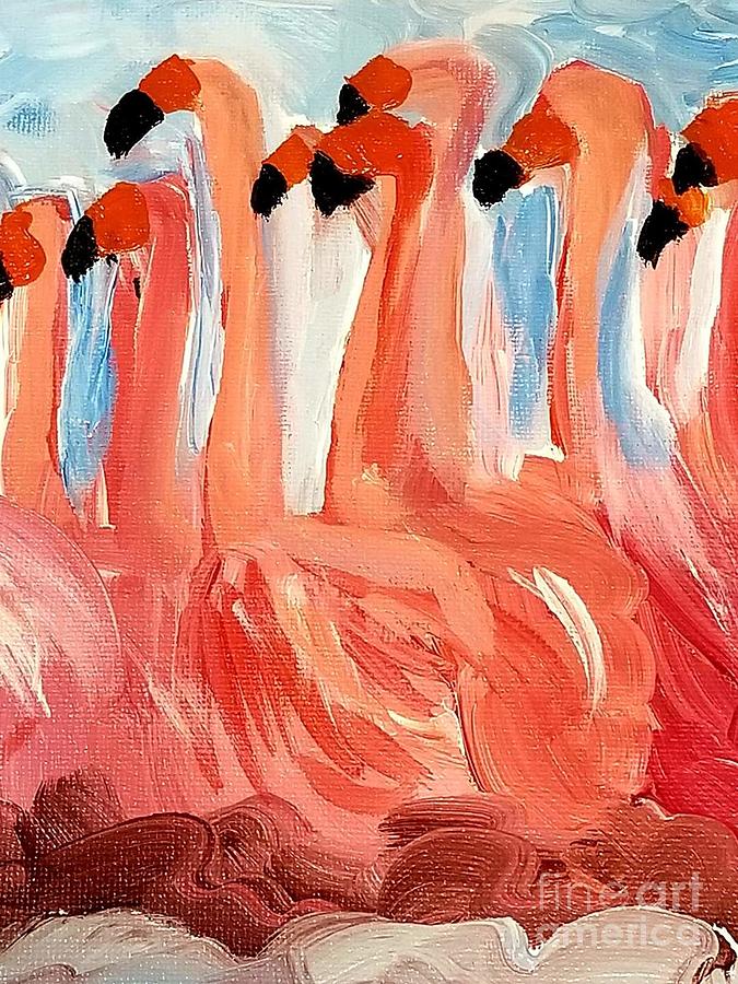 Flamingo Family Painting