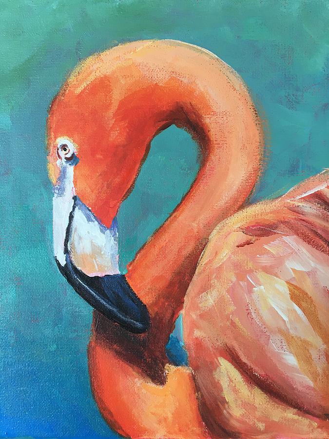 Flamingo II Painting by Susan Elizabeth Jones
