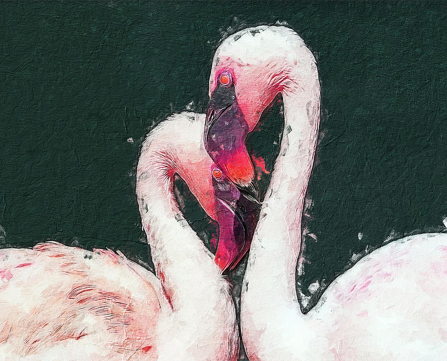 Flamingo In Love Digital Art