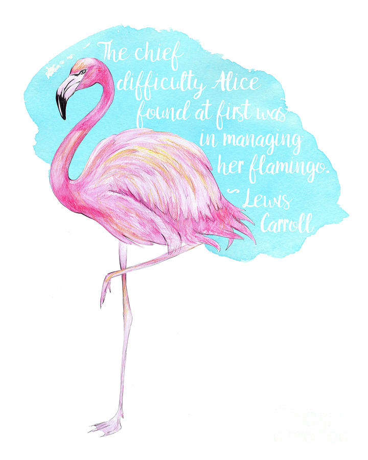 Flamingo - Lewis Carroll - Alice in Wonderland Digital Art by Sondra Bailey
