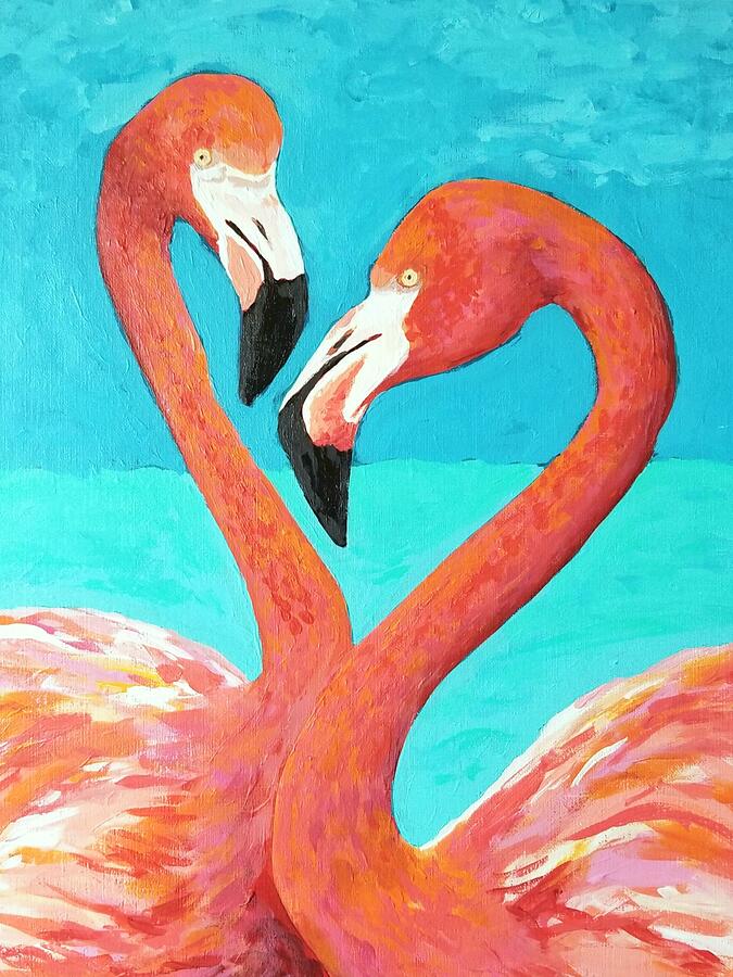 Flamingo Love Painting By Velda Baglieri Fine Art America