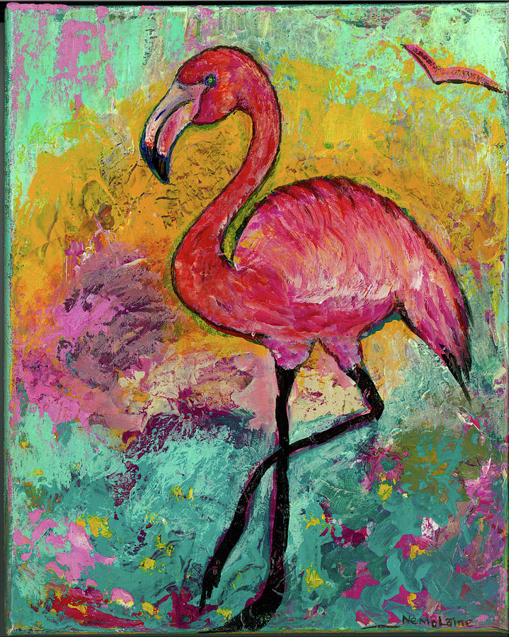 Flamingo ocean Painting by Nemo Laine - Fine Art America