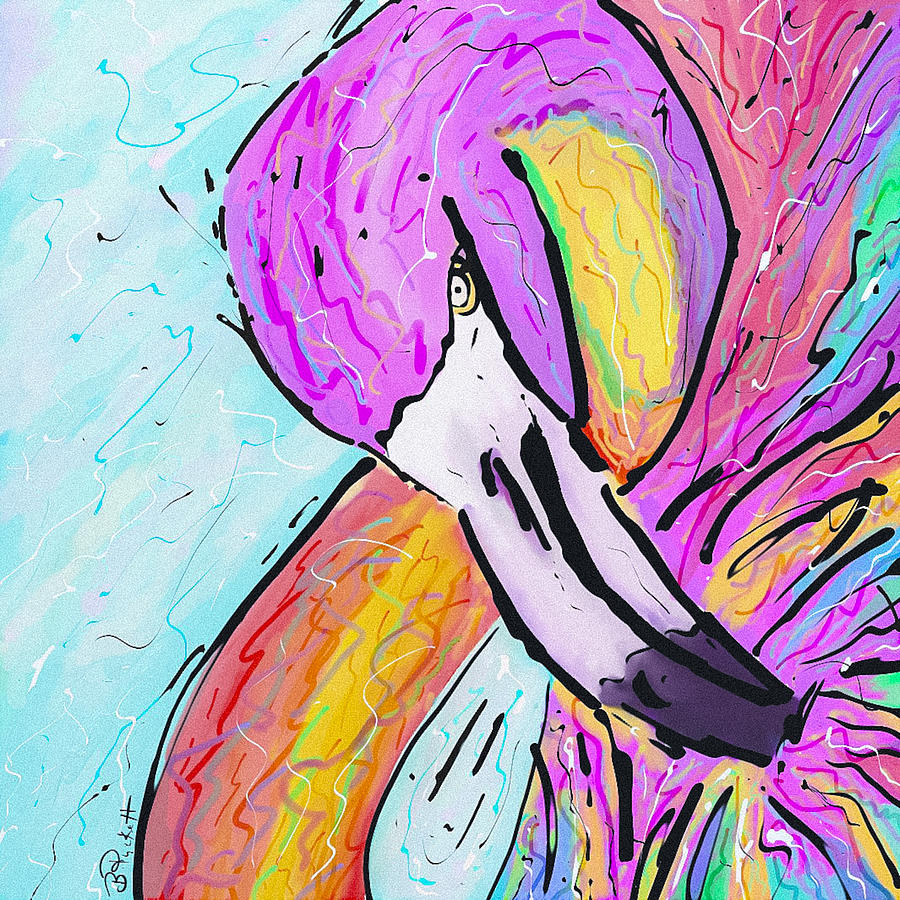 Flamingo Pop Art Digital Art by Bonny Puckett
