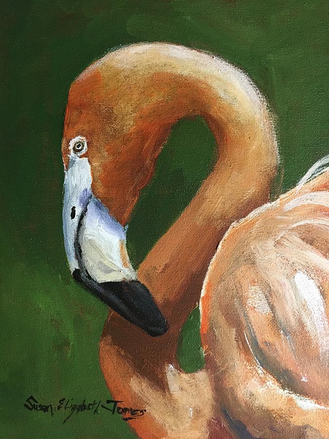 Flamingo Painting by Susan Elizabeth Jones