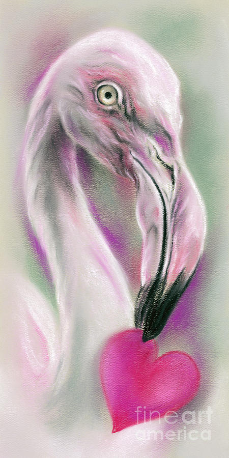 Flamingo Valentine Painting by MM Anderson