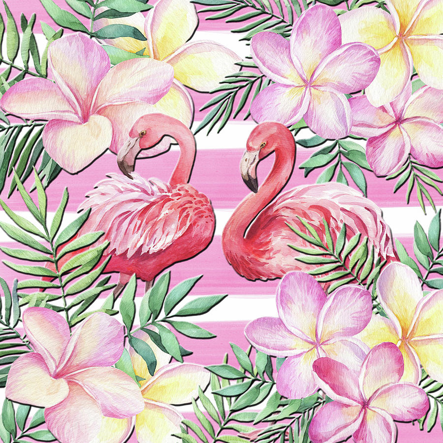 Flamingos In The Garden Digital Art by HH Photography of Florida