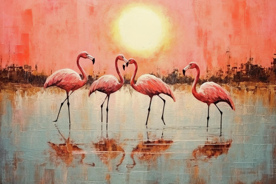 Flamingos Digital Art by Imagine ART