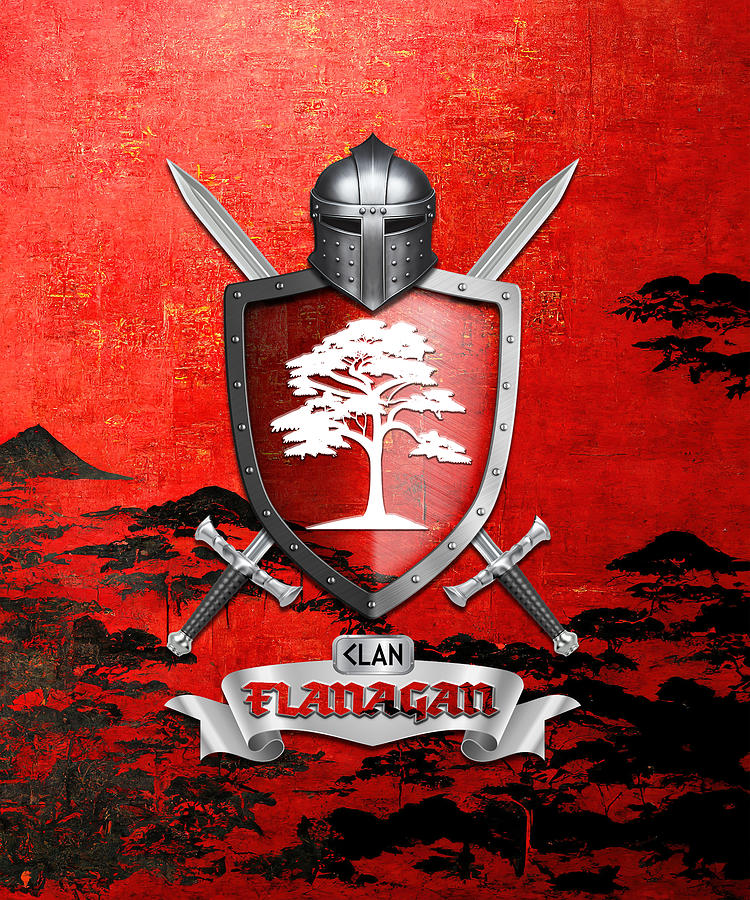 Flanagan Family Coat of Arms Design #12 Digital Art by MyIrish Store ...