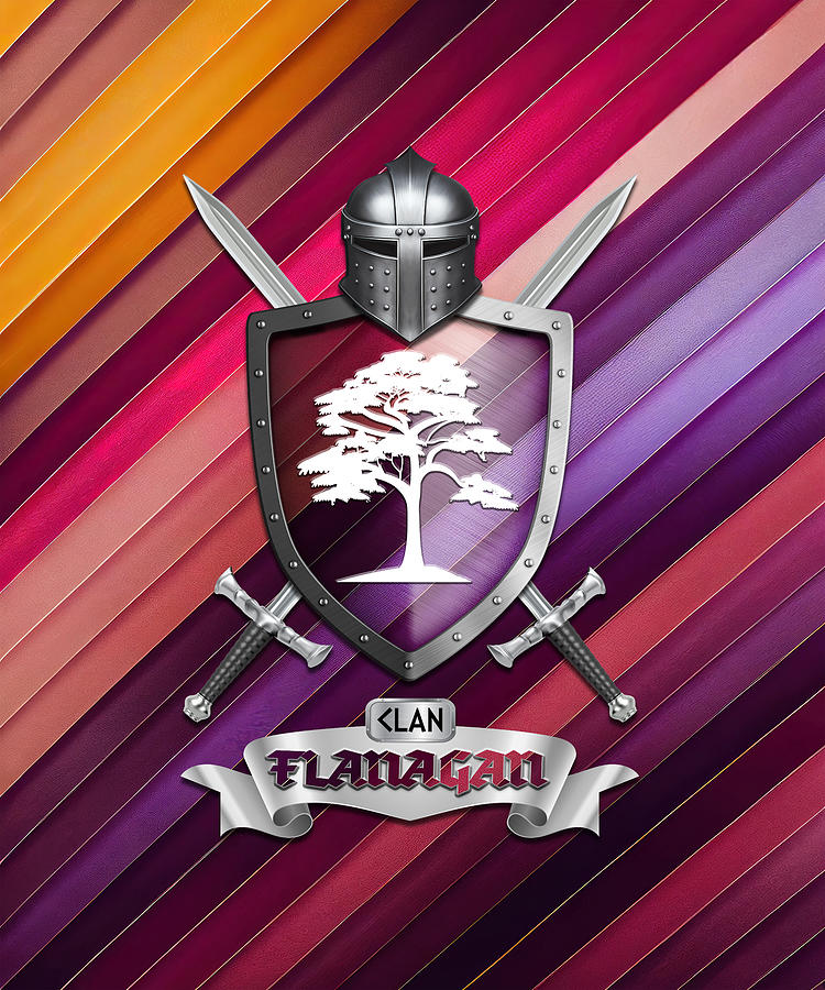 Flanagan Family Coat of Arms Design #14 Digital Art by MyIrish Store ...