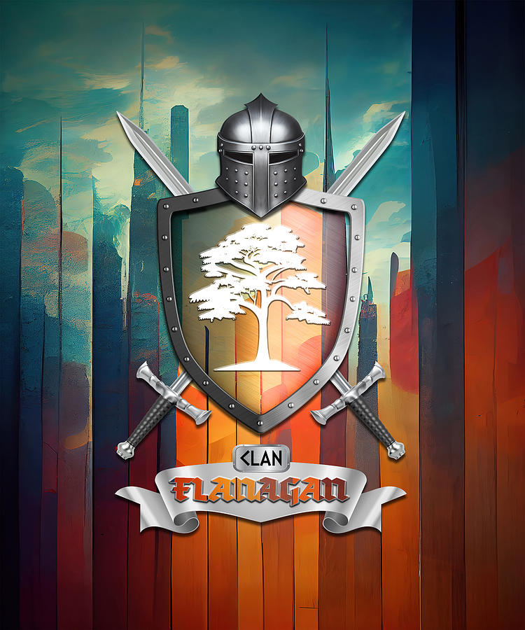 Flanagan Family Coat of Arms Design #17 Digital Art by MyIrish Store ...