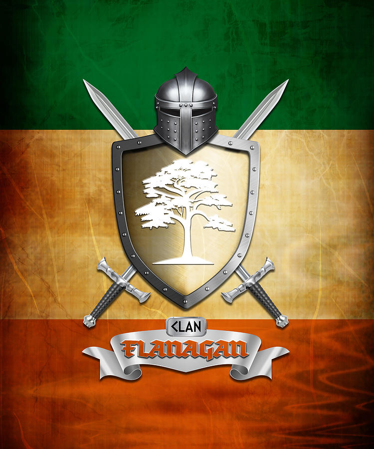 Flanagan Family Coat of Arms Design #25 Digital Art by MyIrish Store ...