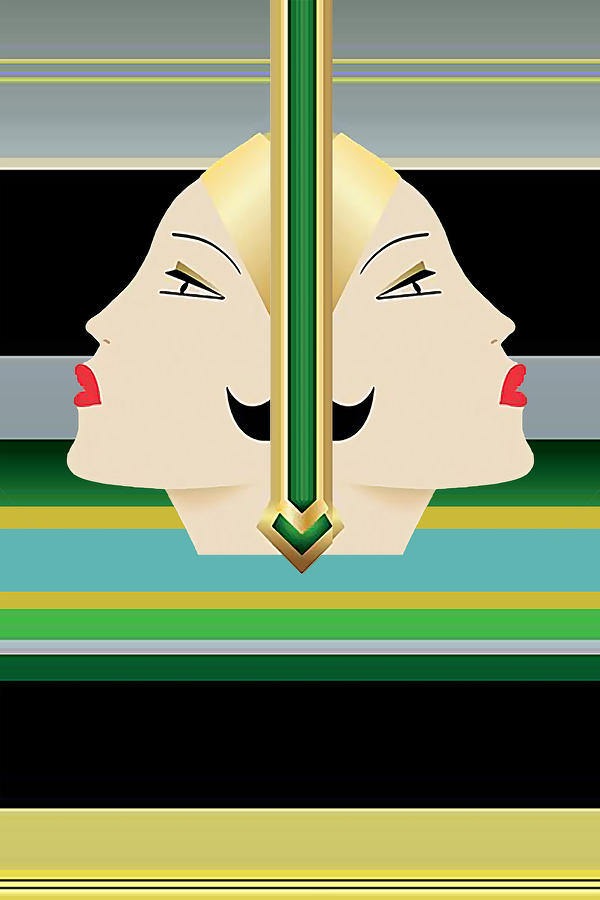Flapper Abstract Double Digital Art by Chuck Staley
