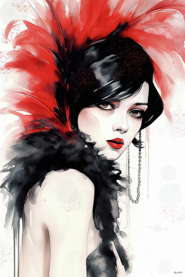 Flapper Girl Scarlette Painting by Tina LeCour