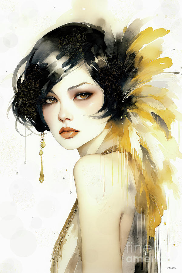 Flapper Girl Sophia Painting by Tina LeCour