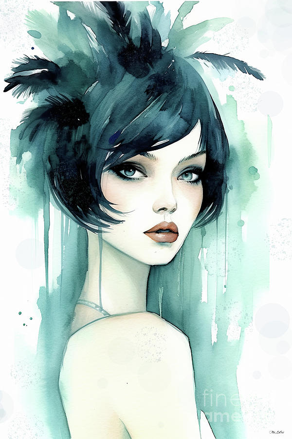 Flapper Girl Veronica Painting by Tina LeCour