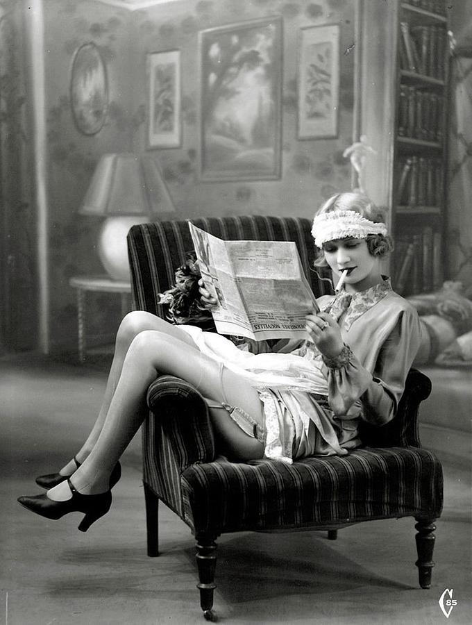 Flapper Photo Lingerie Photo French Woman 1920s Vintage Photograph