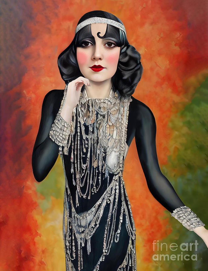 Flapper Portrait Digital Art by Methune Hively - Fine Art America