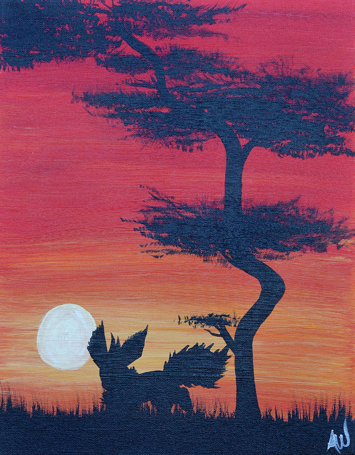Flareons Sunset Dance Painting by Ashley Wright