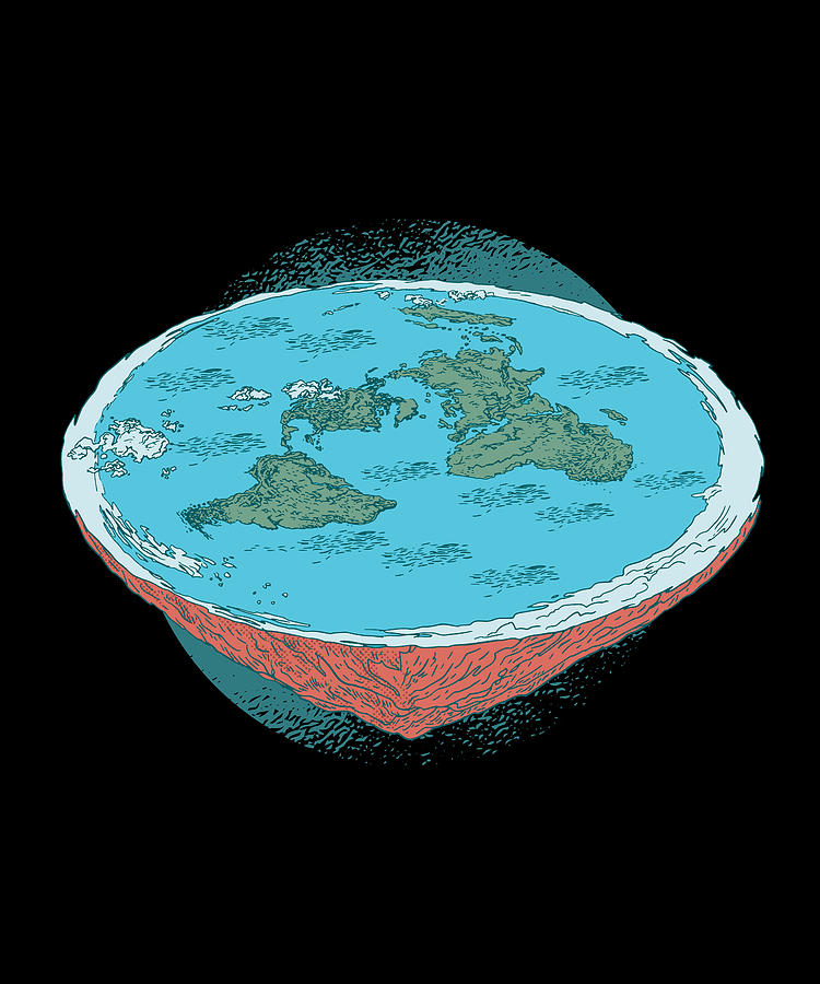 Flat earth cartoon colorful gift flat earth gift Digital Art by Norman ...