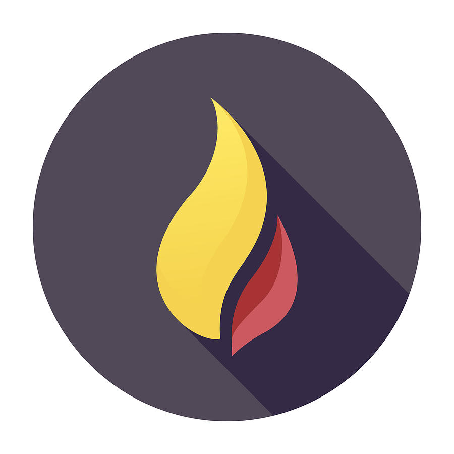 Flat Flame Icon Drawing by Ilyast