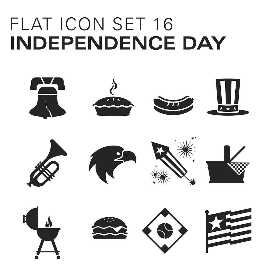 Flat icons 16 - Independence Day/Summer Drawing by Arose373