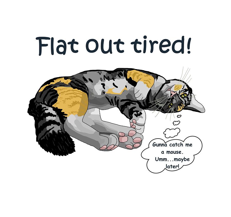 Flat out tired Drawing by Joan Stratton