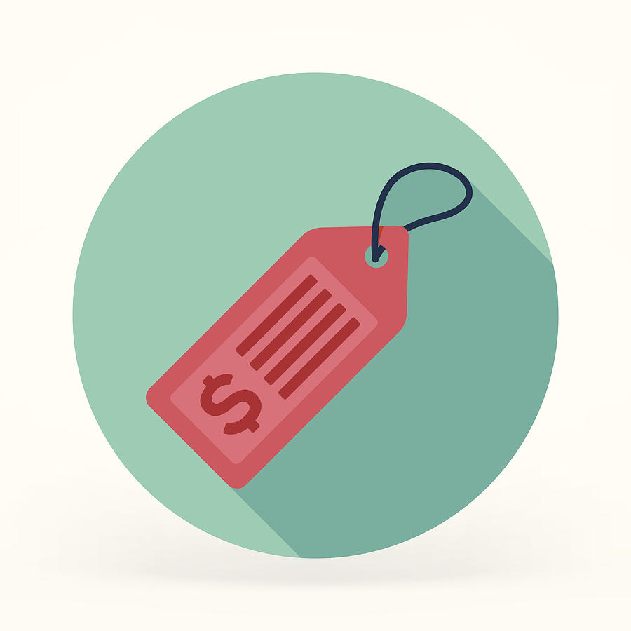 Flat Price Tag Icon Drawing by Ilyast