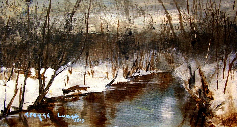 Landscape Painting - Flat Run in Winter by George Lucas