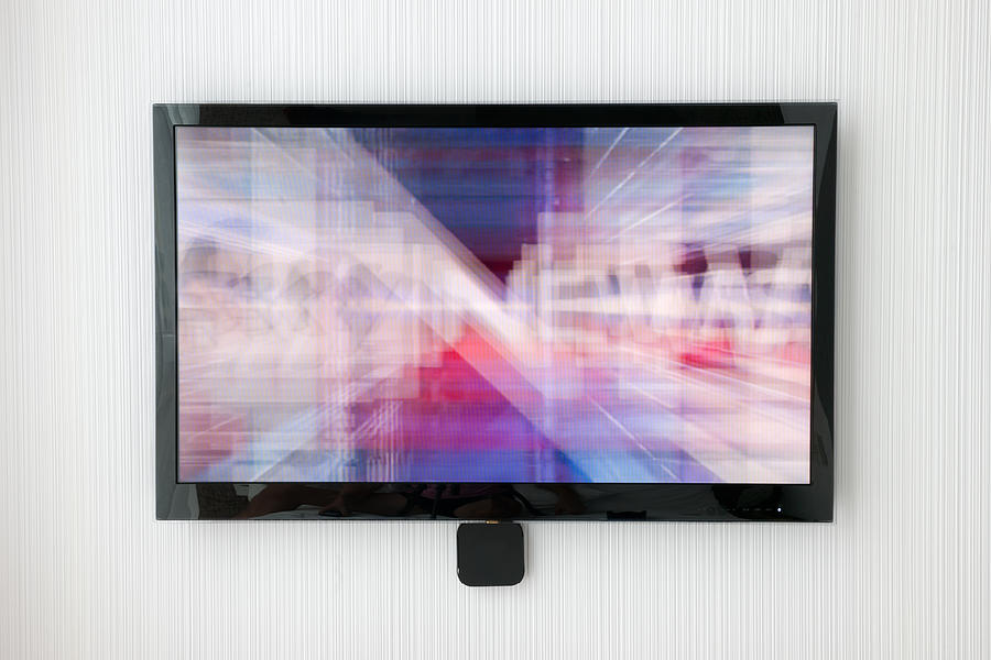 Flat Screen TV on Designer Wall (XXXL) Photograph by 4fr