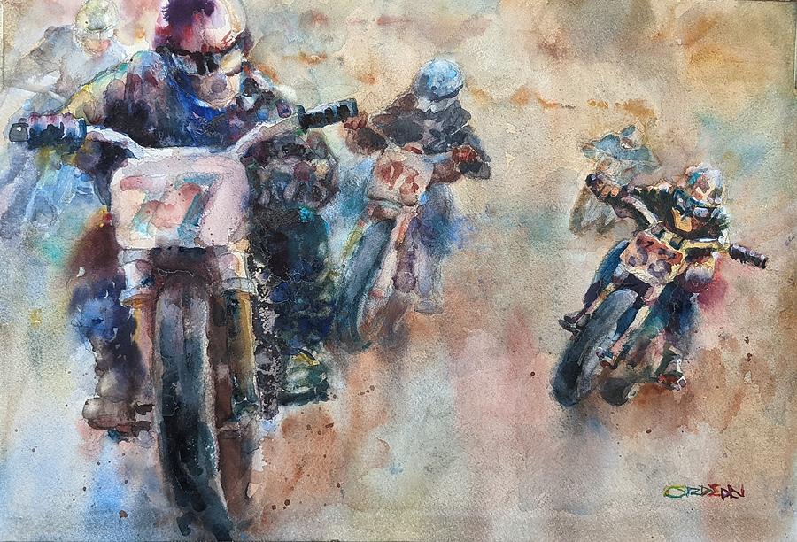 Flat Track Finish Painting by Jackson Ordean