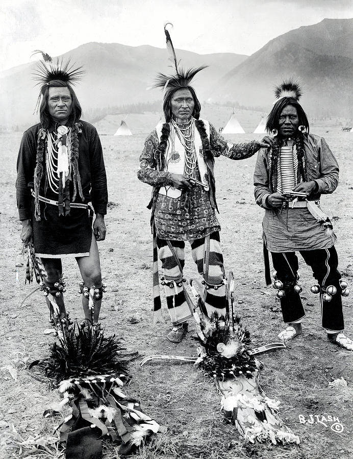 FLATHEAD NATION CHIEFTAINS c. 1906 Photograph by Daniel Hagerman