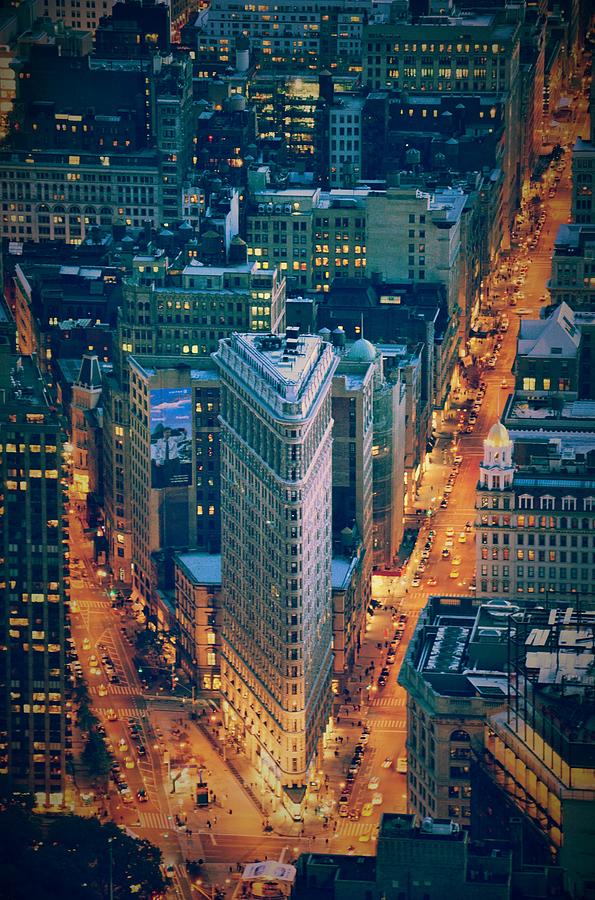 Flatiron Building at Night - New York City - Manhattan Photograph by Marianna Mills