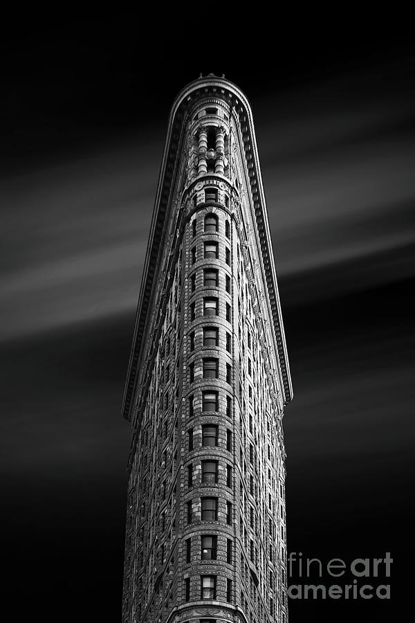 Flatiron building black and white Photograph by Delphimages Photo Creations