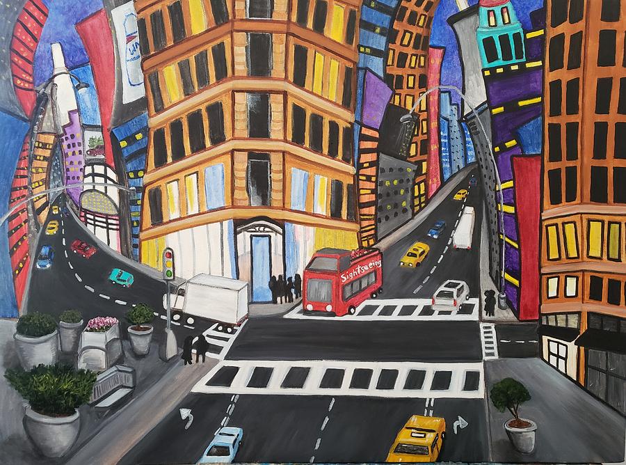  FlatIron district Painting by Tina Mostov
