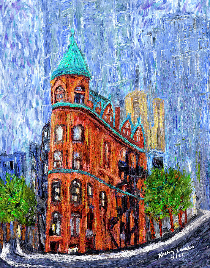 Flatiron Toronto Impressionist Oil Mixed Media by Nicky Jameson